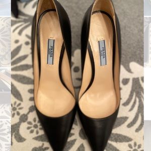 Prada black heels leather NIB